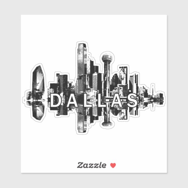 Dallas, Texas skyline Aufkleber (Blatt)