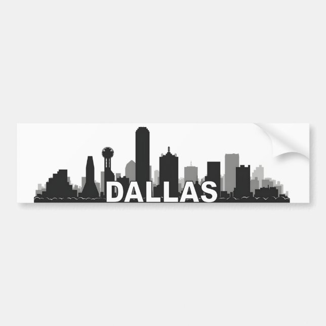 Dallas Texas Skyline Autoaufkleber (Vorne)