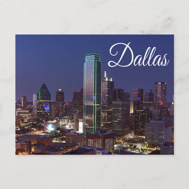 Dallas, Texas Skyline, Carte postale des États-Uni (Devant)
