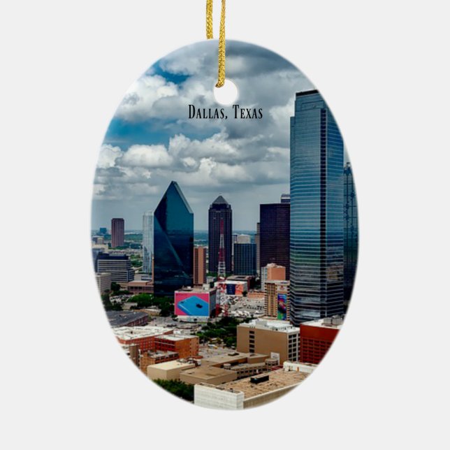 Dallas, Texas skyline Keramik Ornament (Hinten)