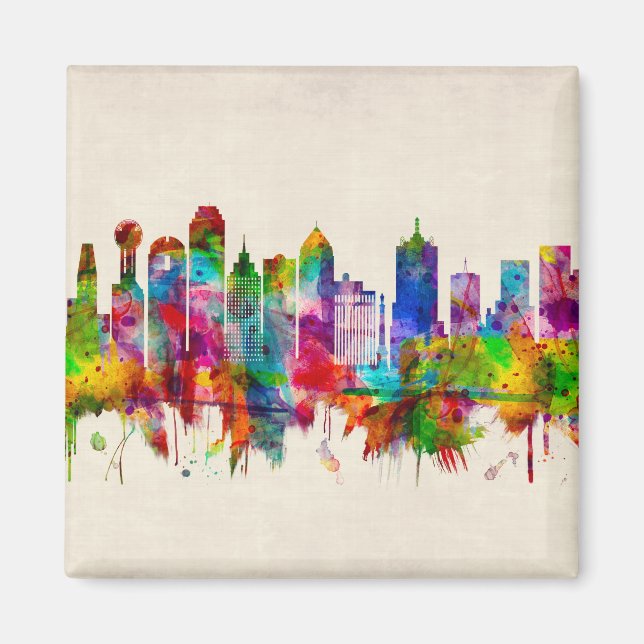 Dallas Texas Skyline Magnet (Vorne)