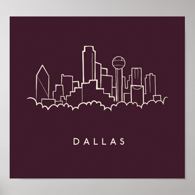 Dallas Texas Skyline Poster (Vorne)