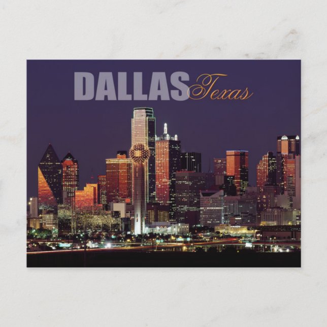 Dallas, Texas skyline Postkarte (Vorderseite)