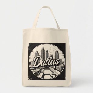 Dallas Texas Skyline Schwarz-Weiß-Stadtansicht Tragetasche