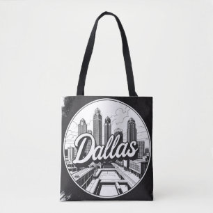 Dallas Texas Skyline Schwarz-Weiß-Stadtbild Tasche