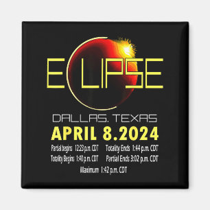 Dallas Texas Sonnenfinsternis 2024 Sonnenfinsterni Magnet