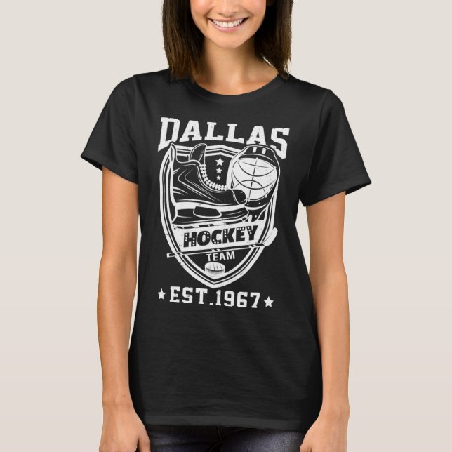 Dallas Texas Star Sticks Funny Hockey Team Classic T-Shirt (Vorderseite)