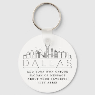 Dallas, Texas Stylized Skyline   Benutzerdefiniert Schlüsselanhänger