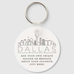 Dallas, Texas Stylized Skyline  Benutzerdefinierte Schlüsselanhänger