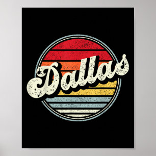 Dallas Texas Tx Zuhause Staat Cool 70er Style Suns Poster