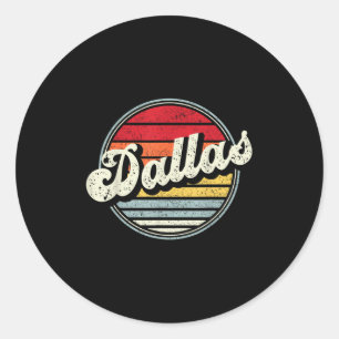 Dallas Texas Tx Zuhause Staat Cool 70er Style Suns Runder Aufkleber