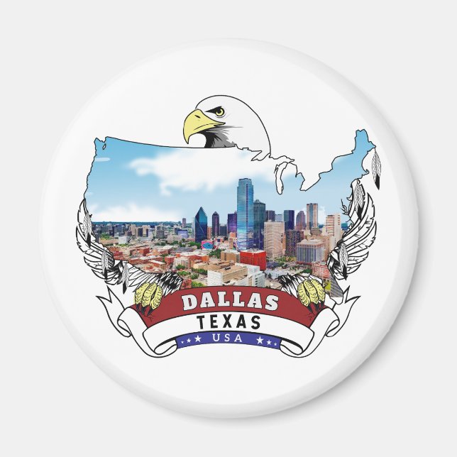 Dallas, Texas USA Bald Eagle Magnet (Vorne)