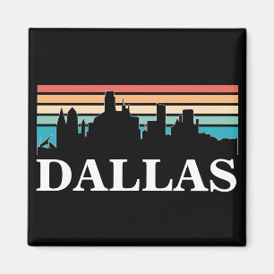 Dallas Texas Vintag Sunset Cityscape Magnet