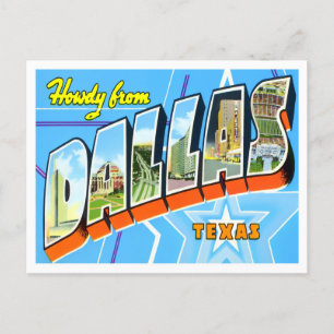 Dallas, Texas Vintage Große Buchstaben Postkarte