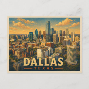 Dallas Texas Vintage Reise Postkarte