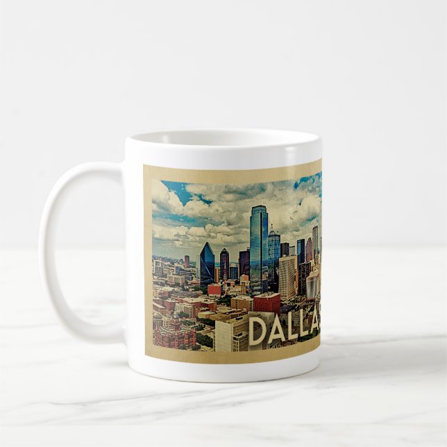 Dallas Texas Vintage Travel Kaffeetasse (Links)