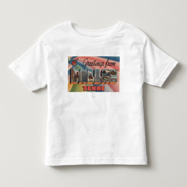 Dallas, TexasLarge Buchstabe ScenesDallas, TX Kleinkind T-shirt (Vorderseite)