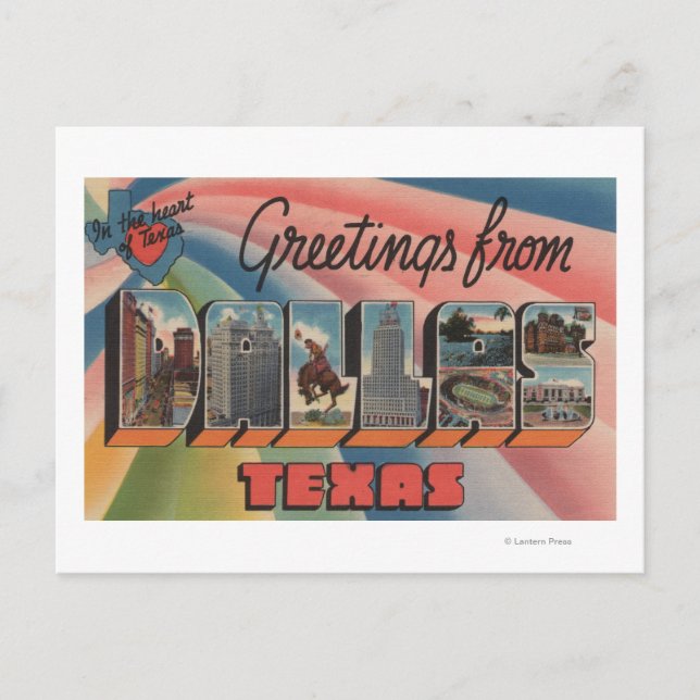 Dallas, TexasLarge Letter ScenesDallas, TX Postkarte (Vorderseite)