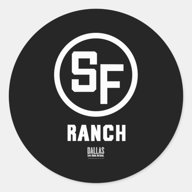 Dallas TV Series Southfork Ranch Runder Aufkleber (Vorderseite)