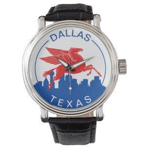 Dallas TX Armbanduhr mit Skyline und Pegasus masco