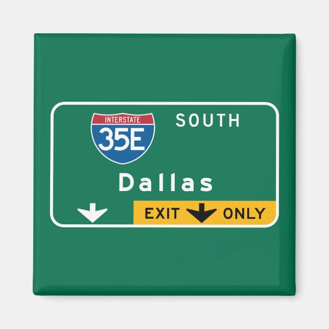 Dallas, TX Road Sign Magnet (Vorne)