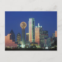 'Dallas, TX-Skyline nachts mit Wiedersehen Tower'