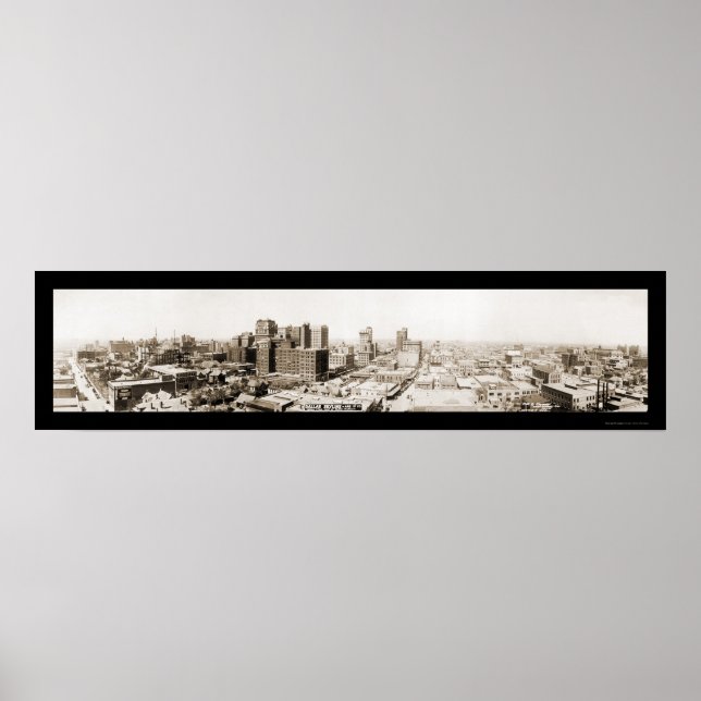 Dallas TX Skyline Photo 1920 Poster (Vorne)