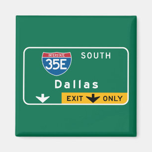 Dallas, TX Verkehrsschild Magnet