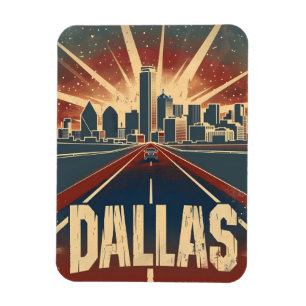 Dallas Vintage Reise und Kunst Magnet