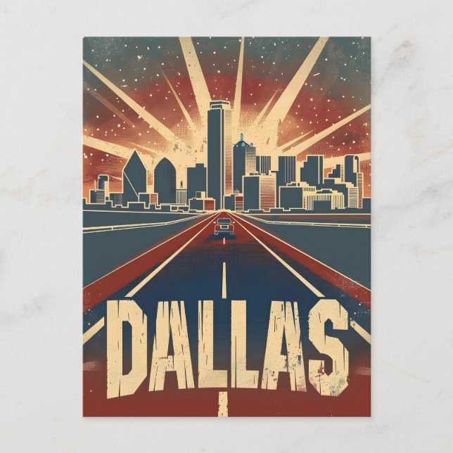 Dallas Vintage Reise und Kunst Postkarte (Vorderseite)