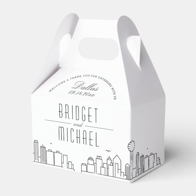 Dallas Wedding | City Skyline Geschenkschachtel (Vorderseite)