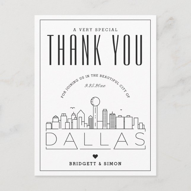 Dallas Wedding | Danke, dass du gekommen bist! Pos Postkarte (Vorderseite)