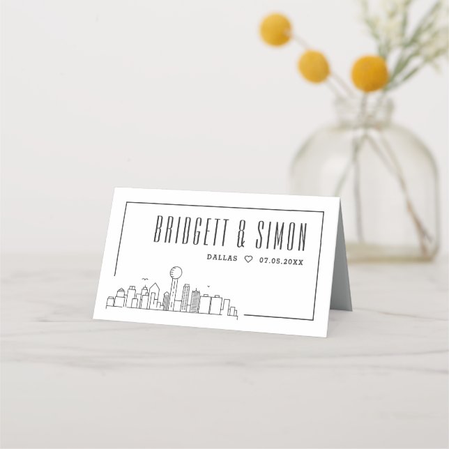 Dallas Wedding | Place Table Name Cards Platzkarte (Rückseite)