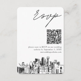 Dallas Wedding RSVP QR Code Carte de petit boîtier