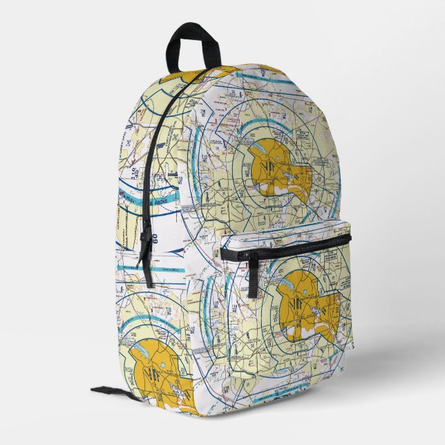 Dallas. Worth Flyway Chart Bedruckter Rucksack (Rückseitige Ecke links)