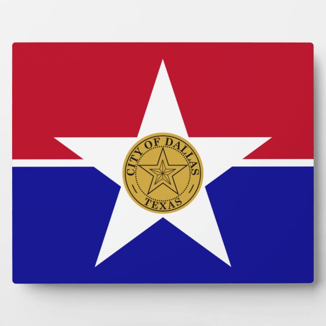 Dalllas City Flag Plaque Fotoplatte (Vorderseite)