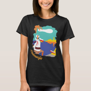 Dalmatia Küste Frau Kunst Schwarz Reise T-Shirt