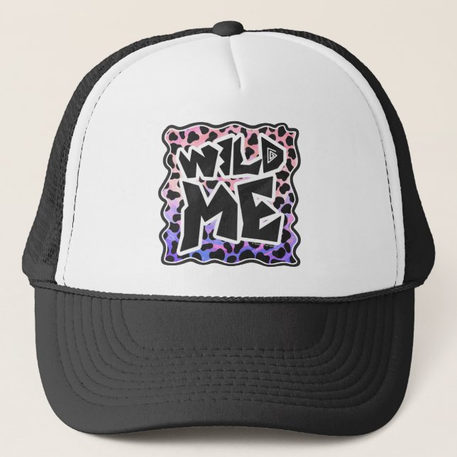 Dalmatian Black and Pink Wild Me Truckerkappe (Vorderseite)