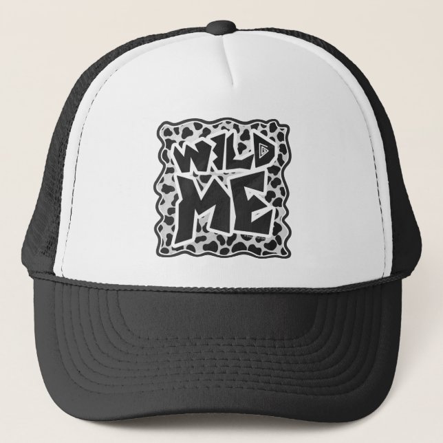 Dalmatian Black and White with Wild Me Truckerkappe (Vorderseite)