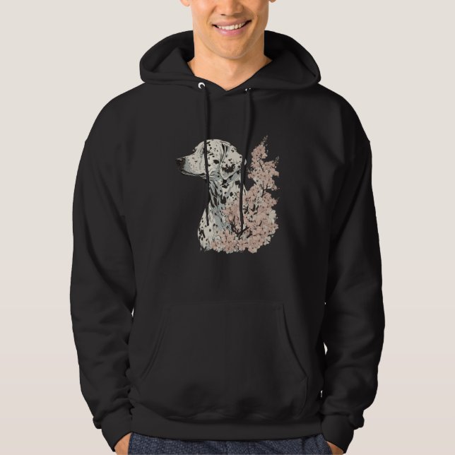 Dalmatian Cherry Blossom Dog Breed Japanese Sakura Hoodie (Vorderseite)