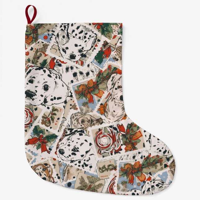 Dalmatian christmas großer weihnachtsstrumpf (Vorderseite)