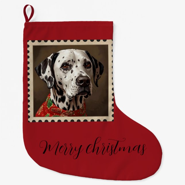 Dalmatian christmas großer weihnachtsstrumpf (Vorderseite)