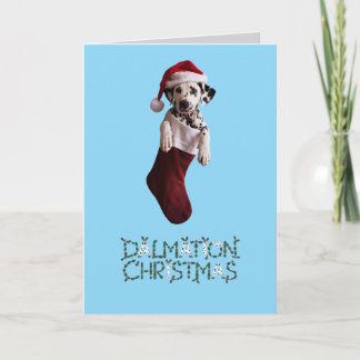 Dalmatian Christmas Stocking Feiertagskarte