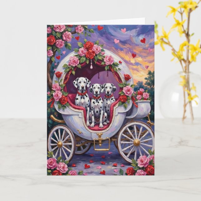 Dalmatian Dog Valentine's Day  Karte (Gelbe Blume)