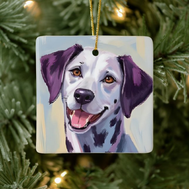 Dalmatian | Dog Watercolor Pet Painting Keramikornament (Baum)