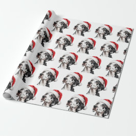 Dalmatian Dog with Santa Hat Geschenkpapier