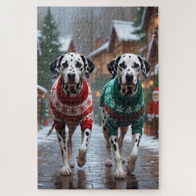 Dalmatian Dogs Christmas Snow Holiday  (Vertikal)