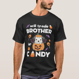 Dalmatian-Halloween-Kürbisse-Hunde tauschen Bruder T-Shirt
