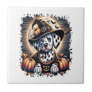 Dalmatian-Hund Halloween Fliese