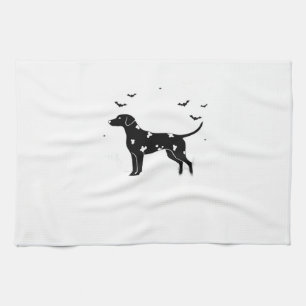 Dalmatian Hund � Halloween Mond Silhouette Klassik Geschirrtuch